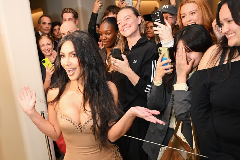 SKIMS Marks London Flagship With Kim Kardashian 1 Kim Kardashian attends the SKIMS London Flagship Launch Party on Regent Street on September 18, 2026 in London, England.